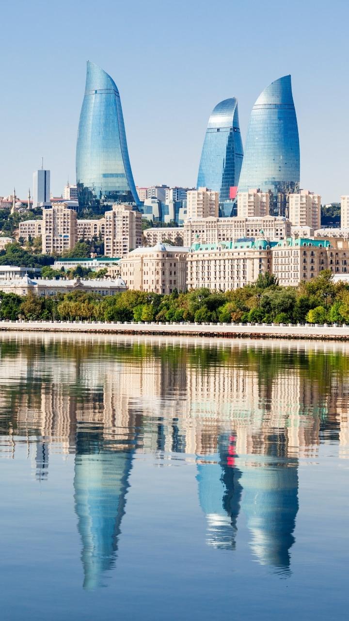 Baku Old City and Flame Towers